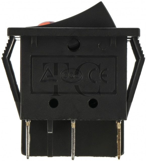 Выключатель KCD3 для бойлера 2-х клавишный 15A чёрный 15А/250V
