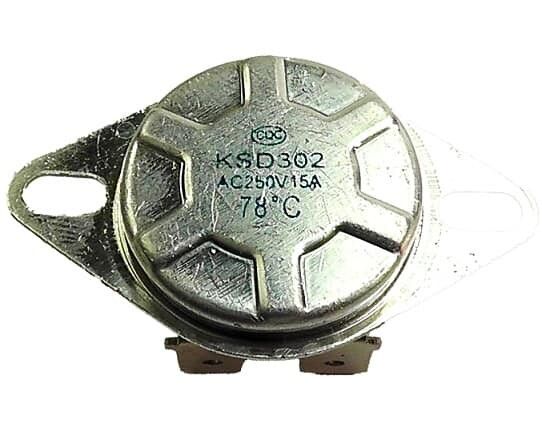 Термопредохранитель KSD302 для бойлера на 78°C 15A на 4 клемы круглый